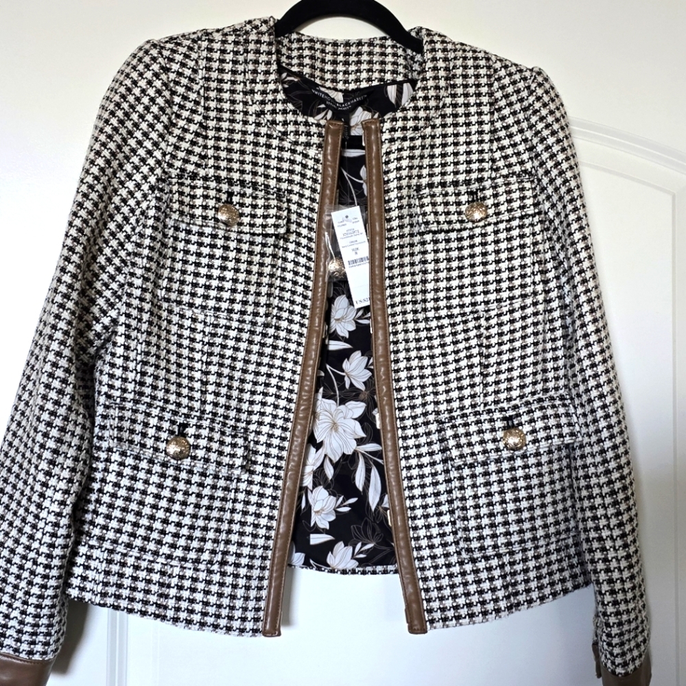 WHBM Houndstooth Suit Jacket NWT